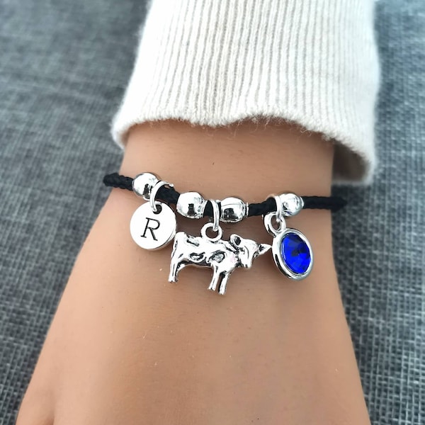 Bracelet vache, Bracelet vache Femme, Cadeau de vache, Bijoux de vache, Cadeaux de vache pour elle, Amitié de vache, Vache personnalisée, Ferme, Lait, Cadeau pour elle