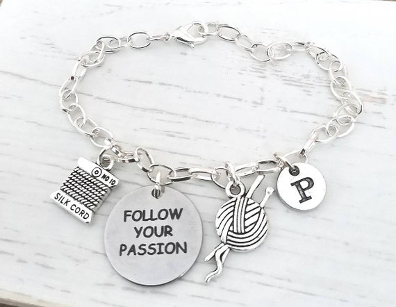 Knitting bracelet, Knitting bracelet stitch marker, Knitting Needles, Grandmother, Mom, Yarn gift, Yarn Charm, Sewing, knitting gifts,
