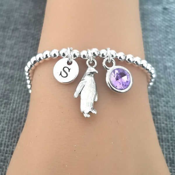 Penguin bracelet, Penguin Gift, Penguin charm, Silver Penguin, Animal Gift, Animal bracelet, Animal Gift, Pinguin geschenk, Animal lover