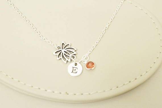 Silver lotus necklace, Lotus pendant, Lotus charm, Lotus flower necklace, Flower necklace, Petite necklace silver, Flower Charm Gift