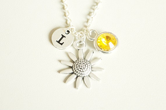 Daisy Necklace, Sunflower Necklace, Flower Necklace, Tibetan Necklace, Flower Themed, Nature themed, Daisy Flower Gift, Sunflower Jewelry