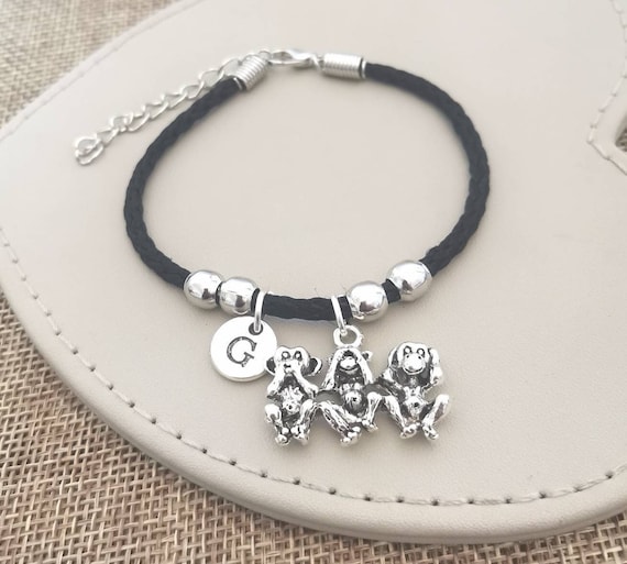 Monkey Bracelet, Three Wise Monkeys, Monkey Gifts, See No Evil, Hear No Evil, Speak No Evil,Three wise monkey jewelry, Monkey jewelry, Funny