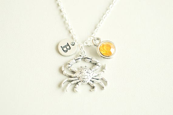 Crab Jewellery, Crab Necklace, Crab Gifts, Lobster, Crab charm Necklace, Silver Crab Charm, Ocean Charm, Seafood lover,Sea life,beach,Animal
