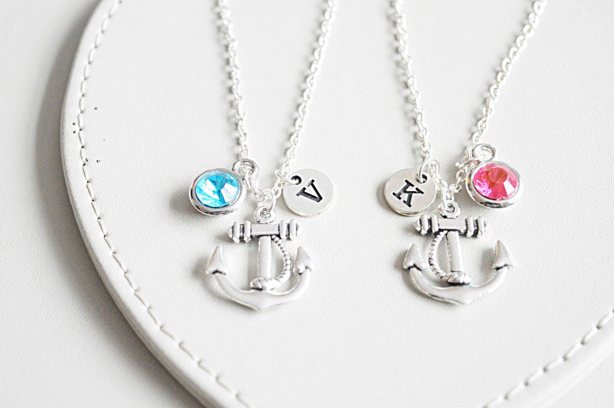 Best friend necklaces, Couple necklace set, anchor charm, bff necklace, 2 3  4 5 6 7 8 9 , friendship jewelry, friends, anchor necklace set