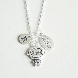 Halskette für Freunde, Tier Charm Geschenk, Affe Geschenk, Geschenk für Freundin, Tier Geschenk, Geburtsstein Initiale, Affe Geschenk für Freundin, Kinder