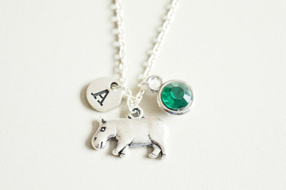 Hippo Necklace , Hippo Gift for her, Hippo Gift, Hippopotamus Necklace, Animal Birthday Gift, Hippopotamus charm gift, Hippo Kids gift,