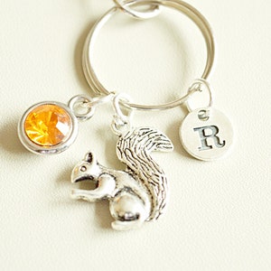 Llavero Ardilla, Regalo Ardilla, Llavero Ardilla, Regalo para amiga, Regalo amante de los animales, Regalarle ella, Llaveros Niñas, Llaveros Iniciales
