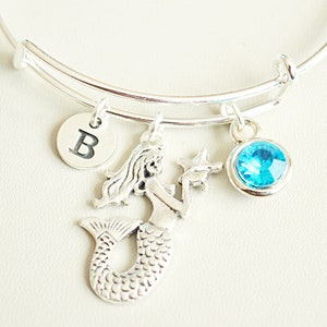 Mermaid Bracelet, Mermaid Jewelry, Mermaid Gift, Mermaid charm, Mermaid Theme, Mermaid bangle, Gift for Her, Girls, Women, Birthday, Her