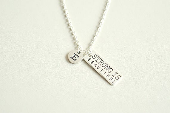 Strong is Beautiful Necklace, Strong is Beautiful, Strong is Beautiful Gift, Strong is Beautiful Jewelry, Motivation Gift,Motivation Jewelry