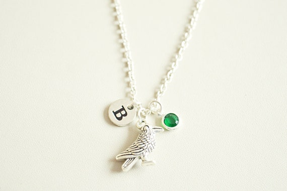 Bird Necklace, Bird Jewelry, Bird Gift, Crow Necklace, Crow Gift, Crow Jewelry, Crow Charm, Raven, Magpies, Bird Charm, Cute, Funky, Cool