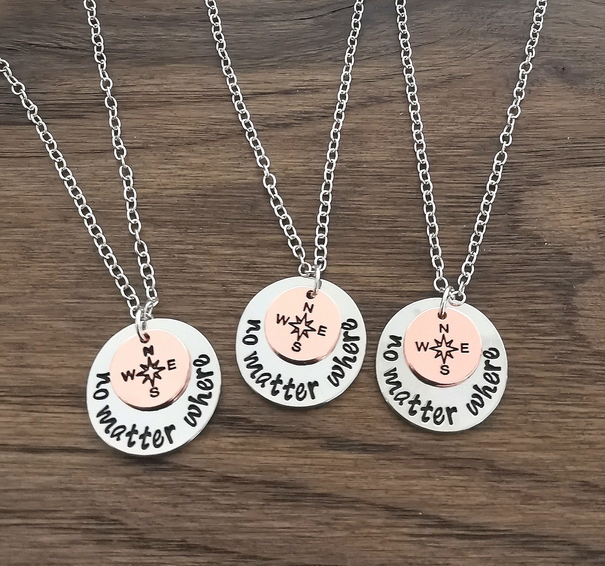 Personalized Joining Heart BFF Friendship Necklaces (4 Necklaces