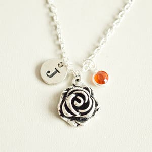 Rose Necklace, Rose Jewelry, Flower Jewelry, Valentines day gift, Gift for her, Flower Necklace,, Red Rose gift, Rose charm gift, Girlfriend