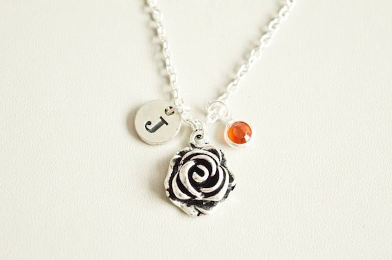 Rose Necklace, Rose Jewelry, Flower Jewelry, Valentines day gift, Gift for her, Flower Necklace,, Red Rose gift, Rose charm gift, Girlfriend