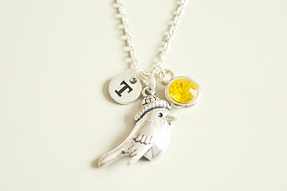Bird Necklace, Bird Gift, Bird charm, Silver Bird, Bird Jewelry, Cute Necklace, Small Bird, Bird Charm Necklace, Small Bird, Cute, Tiny,Girl