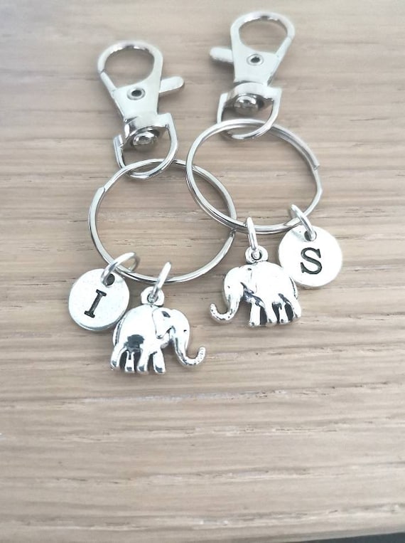 BFF Keychain Set, Friend Keyring Set, Friendship Gifts, Friendship key rings, BFF keychains, Elepahnt keychains, Elephant keyrings, Animal
