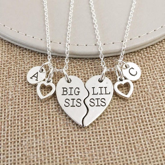 Big Sister Little Sister Necklace Set, Sister Necklace for Two, Matching Sister Necklaces, Sisters Gift, Big Little Sister Gift