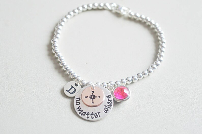 Lesbian girlfriend gift Long distance friendship Compass gift for her Charm Long distance relationship bracelet Gift for girlfriend
