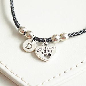 Friendship bracelets, Best friend bracelet, Best friend gift, Best friend charm bracelet, BFF bracelet, BFF Gift, Dog Paw, Paw print,Present