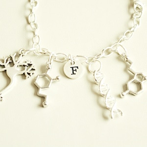 Chemistry Themed Gifts, Science Theme, Biology bracelet, Biology teacher gift, Pharmacist Jewelry, Serotonin, Dopamine, Teacher, Student