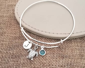 Turtle Jewellery, Turtle Bangle, Turtle Bracelet, Beach Bangle gift, Beach Bracelet charm, Personalised Bangle, Turtle Gifts