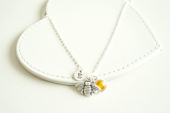 Bee Necklace, Bee Charm Necklace, Silver bee bracelet, honey Necklace,Honey bee Jewelry, Bumble Bee Gift,Bumble Bee Jewelry, Silver Gift