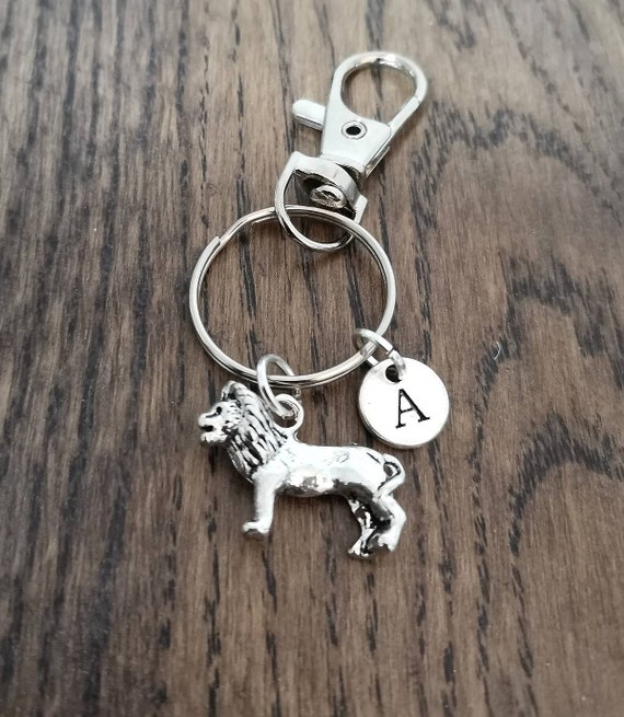 Lion Keychain, Lion Keyring, Lion gift, Lion Charm Gift, Leo Keyring, Animal Gift, Animal Keyring, Lion Jewelry, Leo Charm, Friend, Her