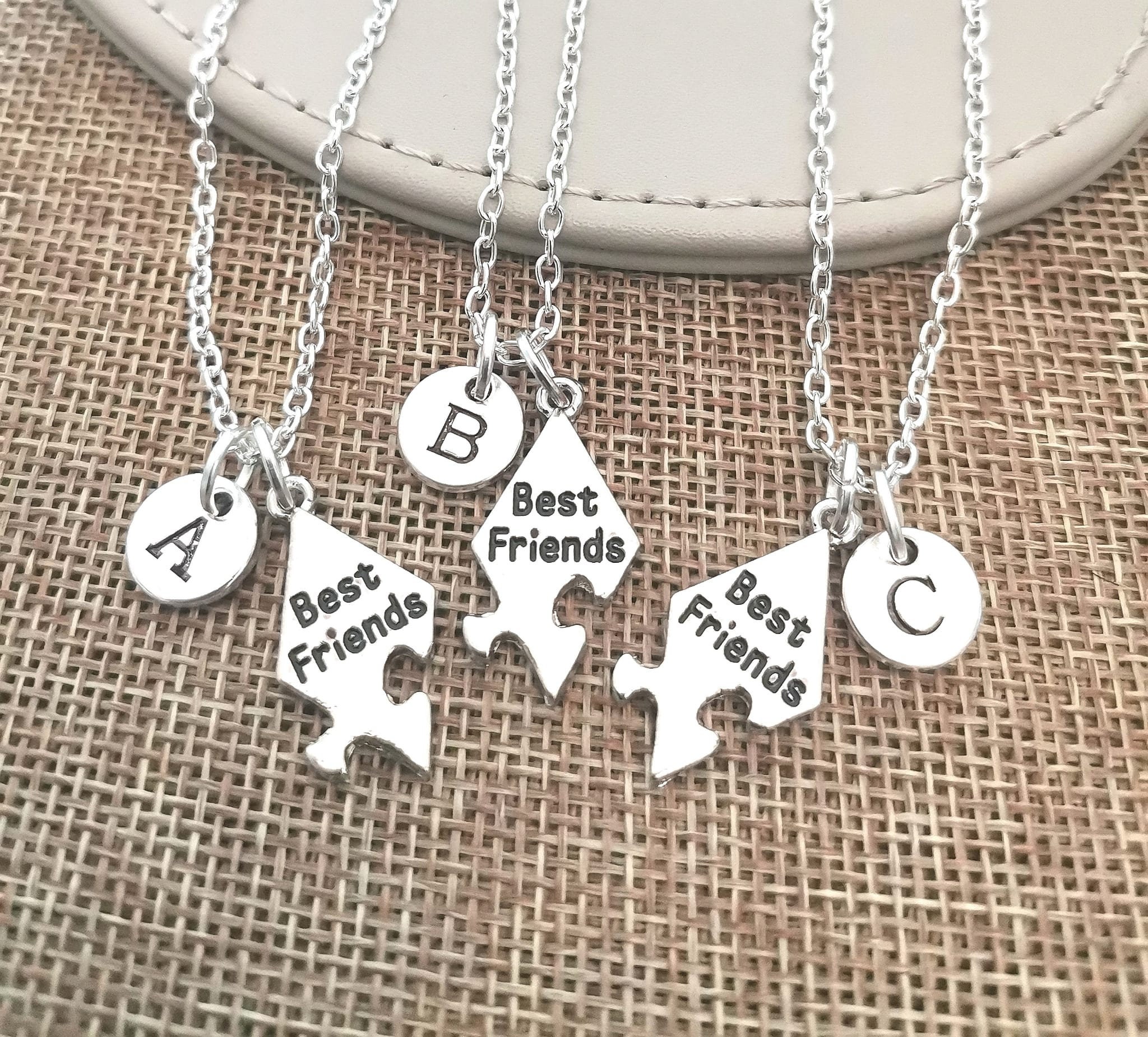 TTOVEN Collana Dell'Amicizia Per 2 In Acciaio Inossidabile - Regalo Per Migliore Amica Con Ciondolo E Cristallo Blu, Catena Regolabile