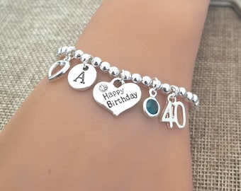 40th birthday gift, 40th birthday gift for Women, Women birthday gifts, 40th birthday jewelry, 40th birthday bracelet, Big 40, Sister 40th