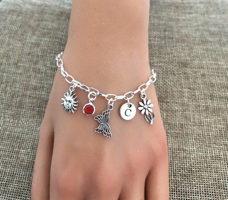 Personalized Charm Bracelet Multi Charm Bracelet Etsy UK