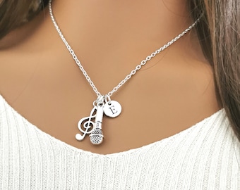 Cadeaux musicaux, collier musique, collier micro, collier DJ, cadeau micro, cadeau DJ, cadeau mélomane, cadeaux pour chanteur, DJ, microphone