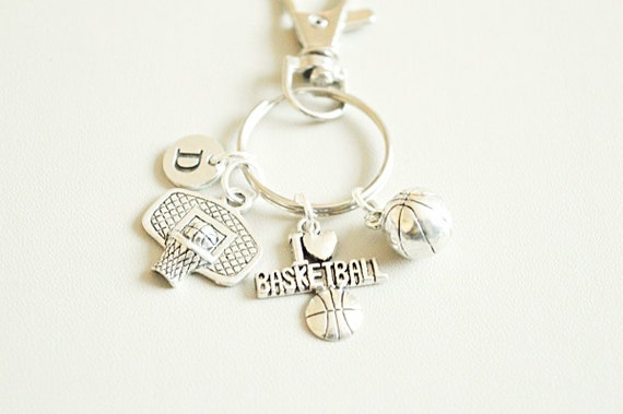 Basketball gifts, Basketball Keyring, Sports Keychain, Basket ball Gift, Basketball Jewelry, Basketball net Charm, Sports, Ball, Sports fan