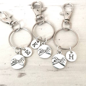Three best friends, Three friendship keychain, 3 Piece Best friend Gifts, Set of 3 keychains, 3 BFF keying, Best friend gifts, pinky promise