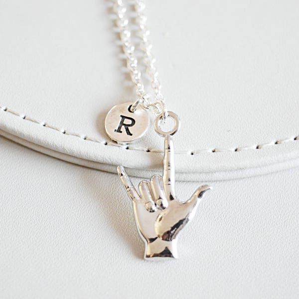 Sign Language Bracelet, Sign Language Jewelry, I love you Sign Necklace, Hand Sign Necklace, Sign Language Symbol, Sign language Necklace