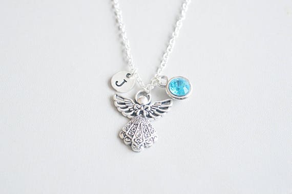 Gift for Godmother, Christening Gift, Christening Necklace, Guardian angel charm, Goddaughter necklace, Godmother Gift, Fairy God Mother