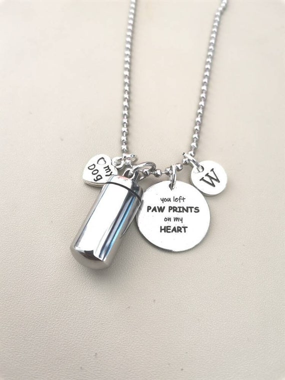 Dog Ashes Urn Necklace, Dog Memorial Necklace, Dog memorial Gift, In Memory of Dog, Dog Remembrance, Dog Loss Gift, Pet Loss Gift, Pet loss