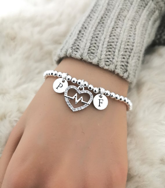 Braccialetti Madre Figlia Braccialetti Madre E Figlia QqzsJewls - Set 2 Pezzi, Primo Giorno Di Scuola, Regalo Coordinato Braccialetti Cuore Elastici - Foto 5