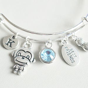 Monkey Bangle, Monkey Bracelet, chimpanzee Bracelet, Animal Bangle, Personalised Monkey Gifts, Chimpanzee Jewellery, Chimpanzee Gifts