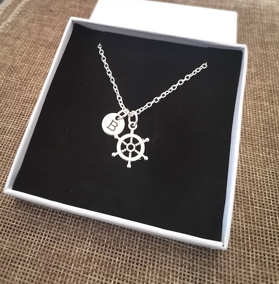 Ship Wheel Necklace, Nautical Necklace, Ocean Necklace, Ship Necklace, Best friend Gift, Handmade Gift, Friendship Charm, BFF, Sailor, Sea