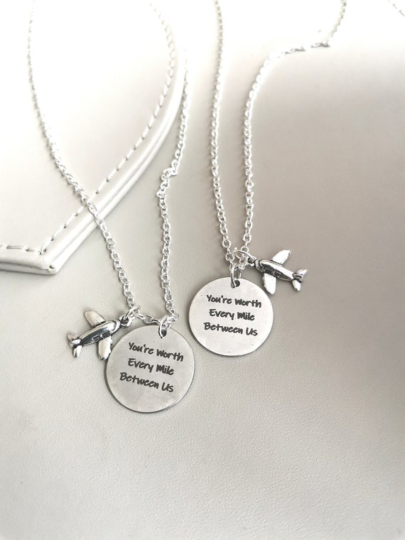 Long distance boyfriend gift, long distance gift for him, long distance couple, distance couple gifts, couple necklace set, girlfriend gift