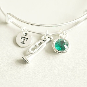 Trumpet bangle, Trumpet Bracelet, Trumpet jewelry, Trumpet player Gift, Trumpet, Musician, Music Bracelet, Musical Instrument, Musician Gift