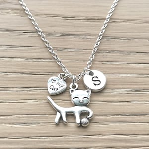 Cat Necklace, Cat Charm Necklace, Cat Lover Necklace, Personalized Cat Charm Necklace, Cat Gift,Cat Loss Gift,Pet Loss Gift,Petloss Necklace