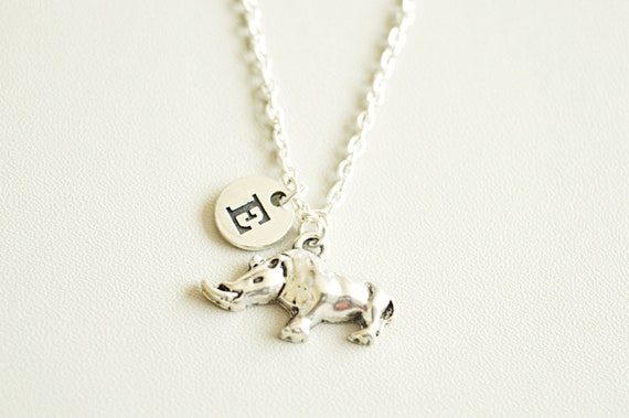 Tiny Rhino Jewelry, Small Rhino Present, Rhino Necklace, Rhino Charm, Rhinoceros Necklace, Rhinoceros gifts, Rhinoceros charm, Animal, BFF
