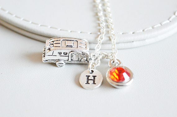 Camper Charm Necklace, Camping Necklace, Caravan Necklace, Trailer Necklace, Trailer Gift, Caravan Pendant, Camping Jewelry, Camper Van