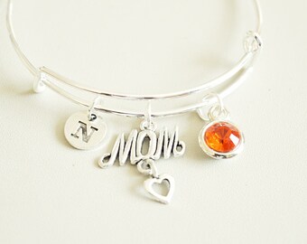 Mom Bracelet, Personalized Mom Bracelet, Mom Jewelry, Mom Gift, Mom Birthday, Mom Christmas, Mother, Gift for Mom, New Mom, Mum, Christmas