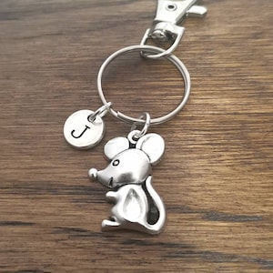 Chaveiro de rato, chaveiro de rato, presente de rato, presente de rato, chaveiro de rato, presente de animal, chaveiro de rato, joias de rato, pingente de rato, ratos, inicial