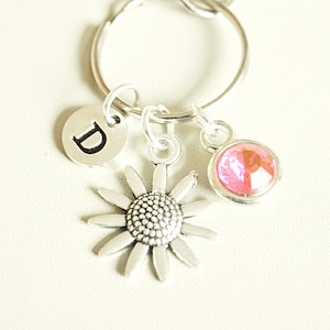 Sunflower Charm gift, Sunflower keychain, Flower keyring, Daisy keychain, Gardener keyrings, Gifts for her birthday, Petite Gifts, Nature