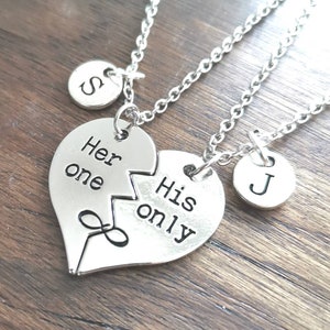 Couple Necklace, Couple Necklace Set, Couples Necklace Set, Couple Necklace for 2, His and her gift, Couples necklace set,his hers necklaces image 3