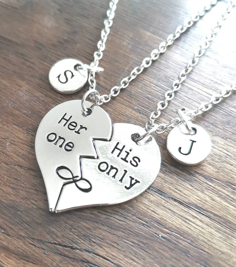 Couple Necklace, Couple Necklace Set, Couples Necklace Set, Couple Necklace for 2, His and her gift, Couples necklace set,his hers necklaces image 3