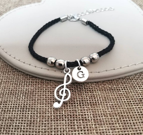 Music Note Bracelet, Music Note jewelry, Music gift, Musical jewelry, Singer Gift, Guitarist Gift, Treble Clef, Violinist, guitarist, piano