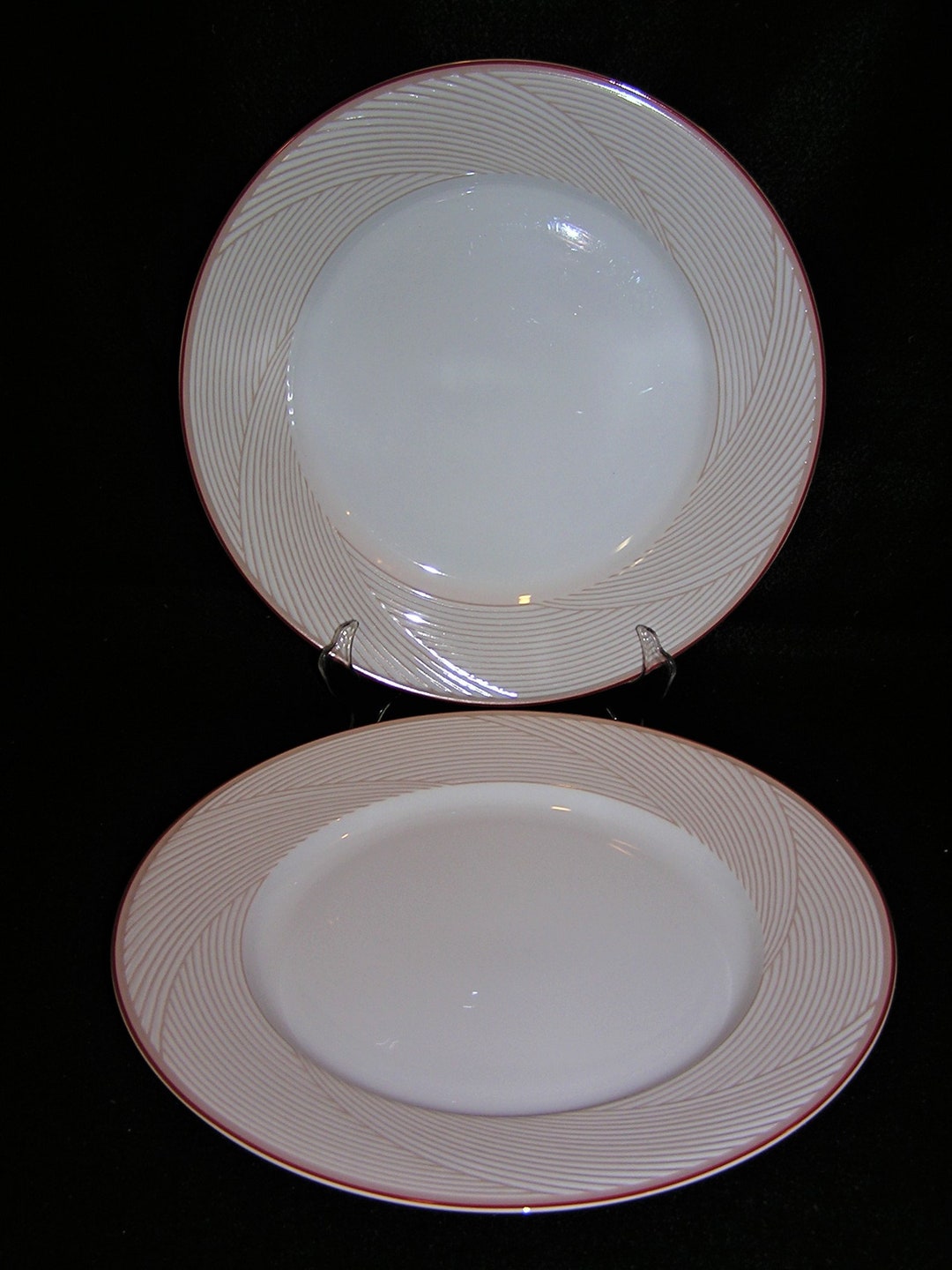 Set of 2 Dansk Tapestries Twill Red Chop Plate / Round Platters 12 Etsy